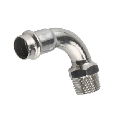 DN40*1/4" 40*1/2" 50*2"  Double Compression Tube Fittings 304 Stainless Steel 90 degree male elbow for water pipe connection